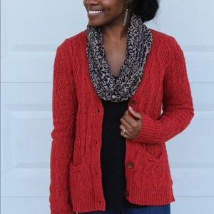 Anthro “Far Away From Close” orange cardigan